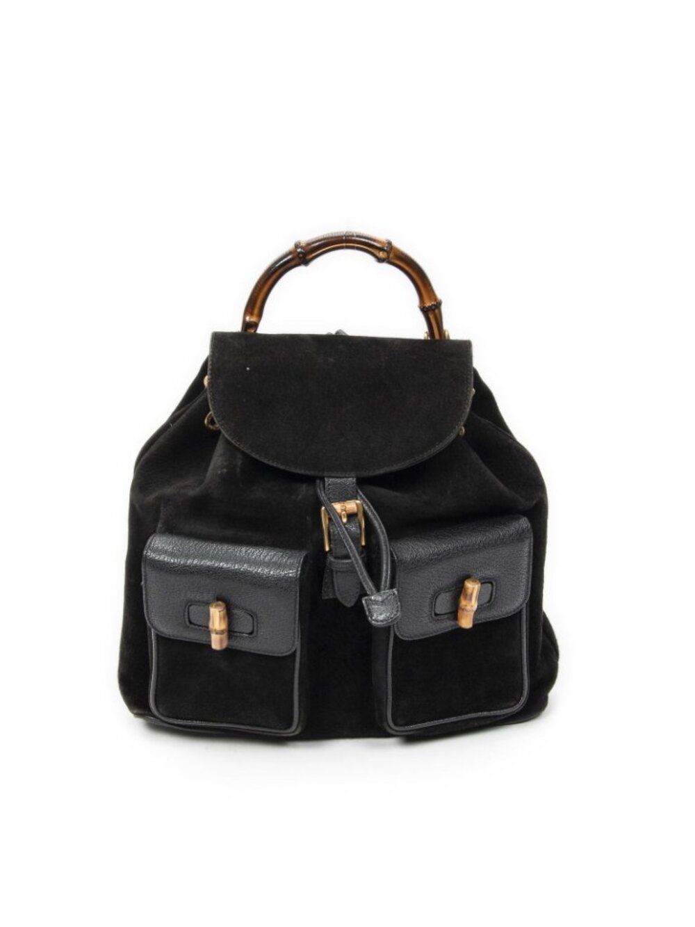 Gucci Rajibanbu Backpack Black Suede Leather - Picture 11 of 15